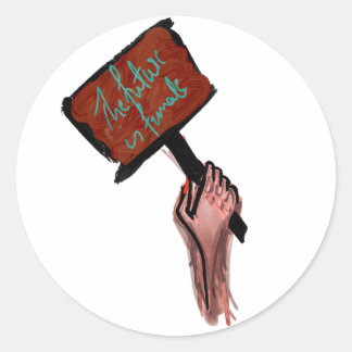 Sticker Rond L'Avenir Est Féminin