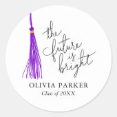 Sticker Rond L'Avenir Est Un Bon Graduation Purple Tassel (Devant)