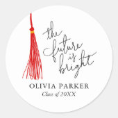 Sticker Rond L'Avenir Est Un Bon Graduation Red Tassel (Devant)
