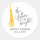 Sticker Rond L'Avenir Est Un Bon Graduation Tassel Jaune (Devant)