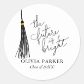 Sticker Rond L'Avenir Est Une Citation Lumineuse Graduation Bla (Devant)