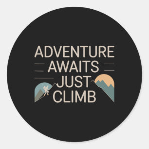 Sticker Rond L'aventure attend, il suffit de gravir le sentier