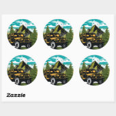 Sticker Rond L'aventure attend le mode vacances (Feuille)