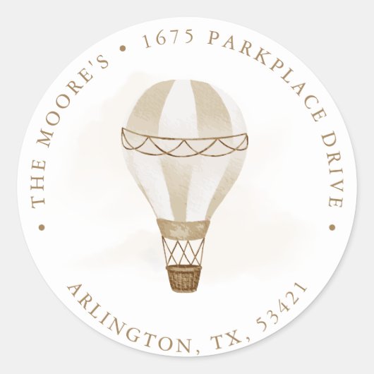 Sticker Rond L'aventure attend Neutre | Adresse de retour (Devant)