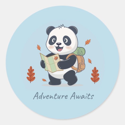 Sticker Rond L'aventure Attend Panda (Devant)