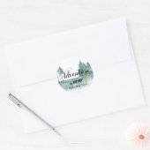 Sticker Rond L'aventure commence aquarelle Ours Baby shower (Enveloppe)
