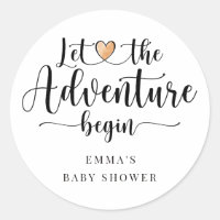 L'aventure commence Baby shower Coeur rose