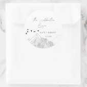 Sticker Rond L'aventure commence moderne (Sac)