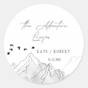 Sticker Rond L'aventure commence moderne