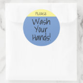 Sticker Rond Laver le texte personnalisé des mains (Sac)