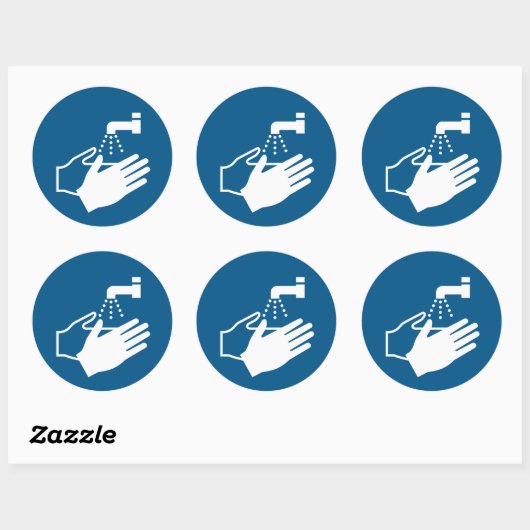 Sticker Rond Laver votre signe mains (Feuille)