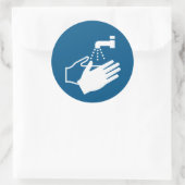 Sticker Rond Laver votre signe mains (Sac)