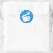 Sticker Rond Lavez-vous les mains - Lave-mains Coronavirus & Fl (Sac)