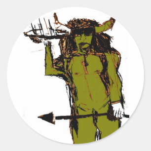 STICKER ROND L'AVION DES GUERRIERS