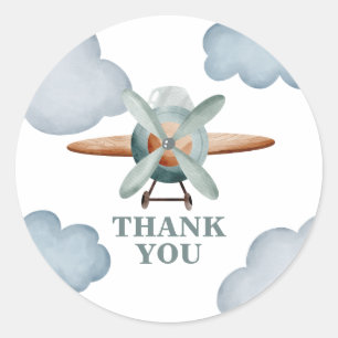 Sticker Rond L'avion du temps qui passe pour un anniversaire me