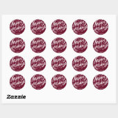 Sticker Rond Lavish Script Joyeux Vacances Rouge & Blanc (Feuille)