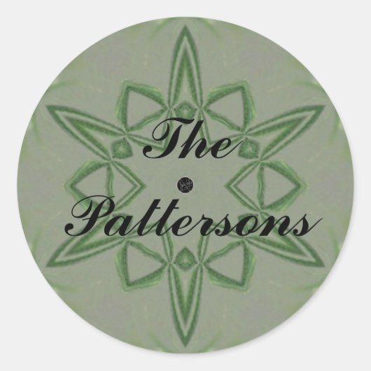 Sticker Rond LavishlyOn Personnalisable Green Celtic Knot Star (Devant)