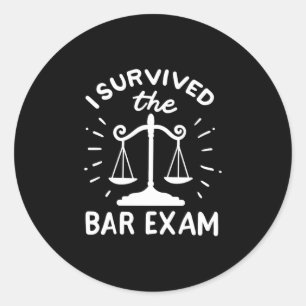 Sticker Rond L'Avocat A Survécu À L'Examen Bar