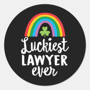 Sticker Rond L'avocat le plus chanceux Saint Patrick jour trèfl
