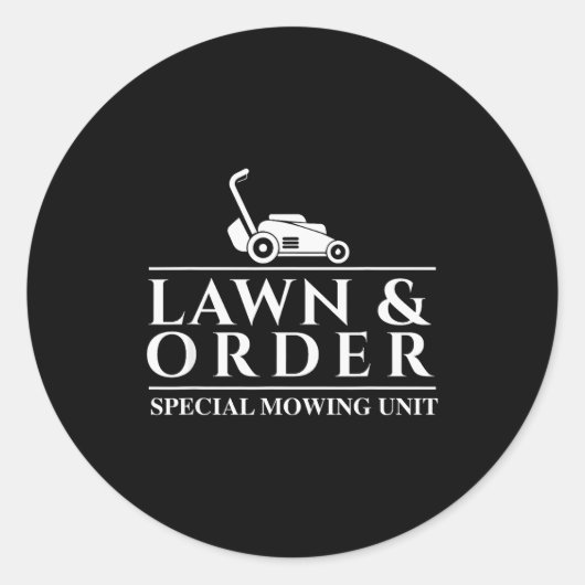Sticker Rond Lawn & Order Special Mowing Unit - Gardening L (Devant)