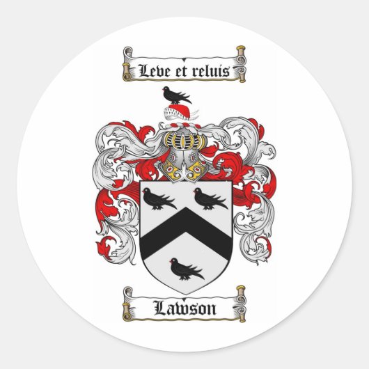 STICKER ROND LAWSON FAMILLE CREST - LAWSON COAT D'ARMES (Devant)
