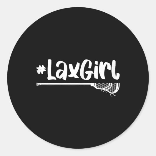 Sticker Rond Lâx Girl Lacrosse Joueur Stick Team Ball Sport Gam (Devant)