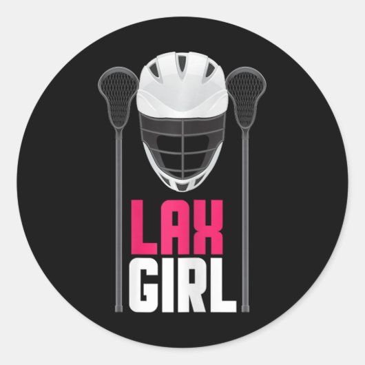 Sticker Rond Lâx Joueuse Lax Stick Lacrosse Team (Devant)