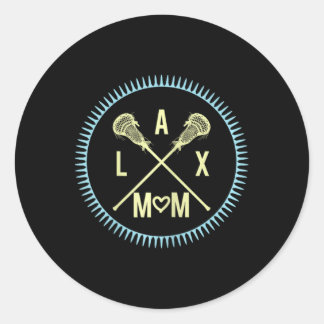 Sticker Rond Lax Maman Lacrosse Fête des Mères Lax Mum Graphic