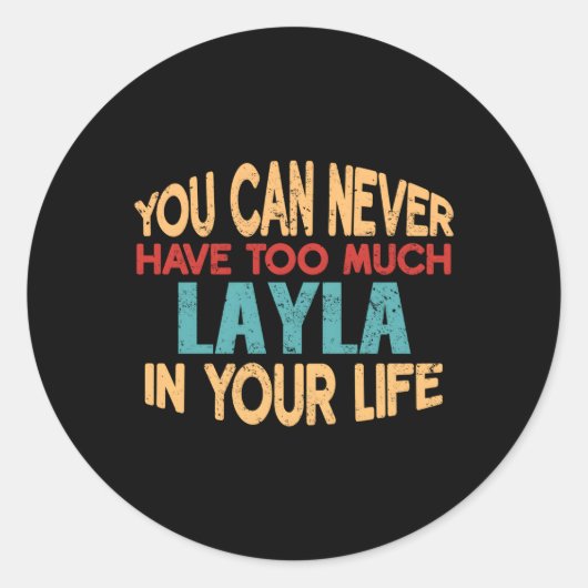 Sticker Rond Layla Personnalisé Premier Nom Élément de plaisant (Devant)