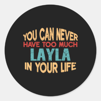 Sticker Rond Layla Personnalisé Premier Nom Élément de plaisant