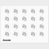 Sticker Rond Laze Furr Days - Cute Lazy Cats Design (Feuille)