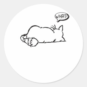 Sticker Rond Lazy Cat - Quoi ? -Chat