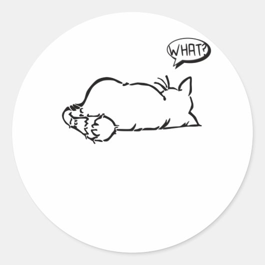 Sticker Rond Lazy Cat - Quoi ? - Chats (Devant)