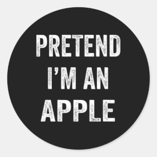 Sticker Rond Lazy Halloween Prétendre Je suis Apple Funny Hallo