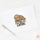 Sticker Rond Lazy Teddy bear (Enveloppe)