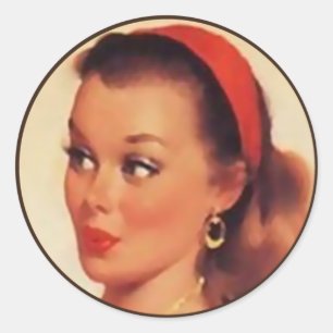 Sticker Rond L'BItsch Kitsch : Portraits à broches