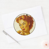 Sticker Rond L'BItsch Kitsch : Portraits à broches (Enveloppe)