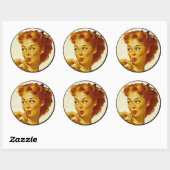 Sticker Rond L'BItsch Kitsch : Portraits à broches (Feuille)