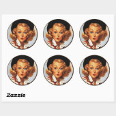 Sticker Rond L'BItsch Kitsch : Portraits à broches (Feuille)