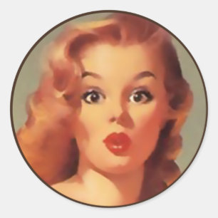 Sticker Rond L'BItsch Kitsch : Portraits à broches