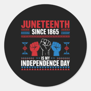 Sticker Rond Le 11 juin est ma fête de l'indépendance 1865 Roug