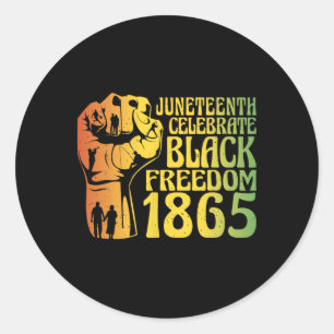 Sticker Rond Le 12° anniversaire de la liberté noire 1865 Histo