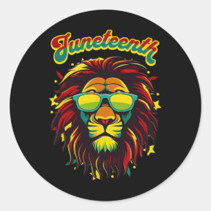 Sticker Rond Le 18e Lion célèbre la liberté noire 1865 Histo