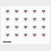 Sticker Rond Le 4 Juillet Heart (Feuille)