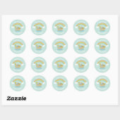 Sticker Rond Le Baby shower Ark Boho de Noah (Feuille)