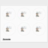 Sticker Rond Le Baby shower Charmant (Feuille)