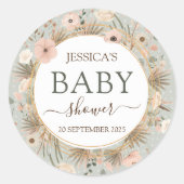 Sticker Rond Le Baby shower chic du désert (Devant)