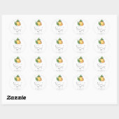 Sticker Rond Le baby shower de citron de la maman (Feuille)