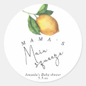 Sticker Rond Le baby shower de citron de la maman (Devant)