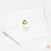 Sticker Rond Le baby shower de citron de la maman (Enveloppe)